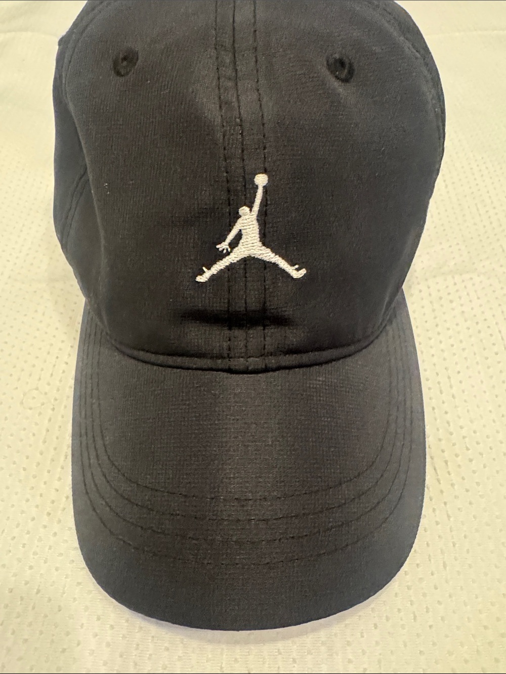 Jordan Black Cap with White Jumpman Emblem